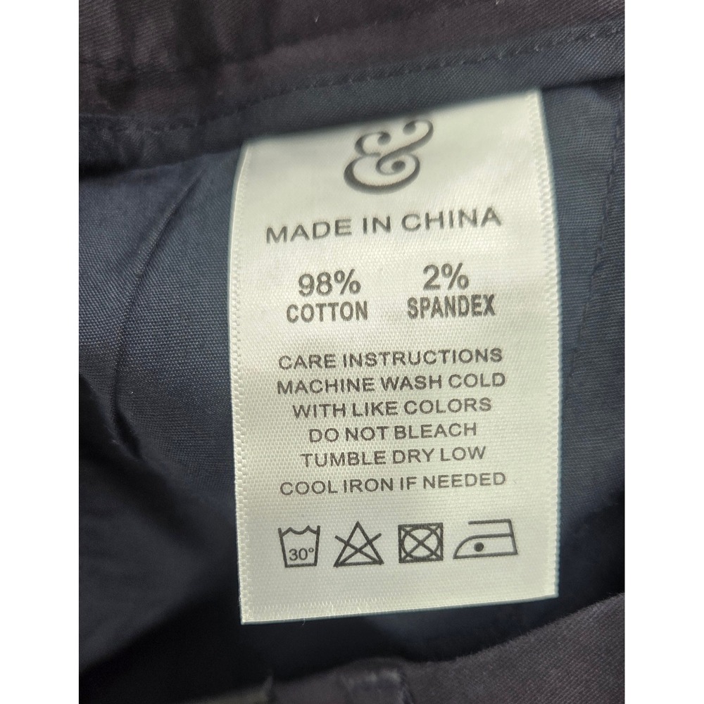 NWT Collars and Co CEO Chino Classic Pocket Cotton Stretch Pants Navy 32x34 - Picture 6 of 7